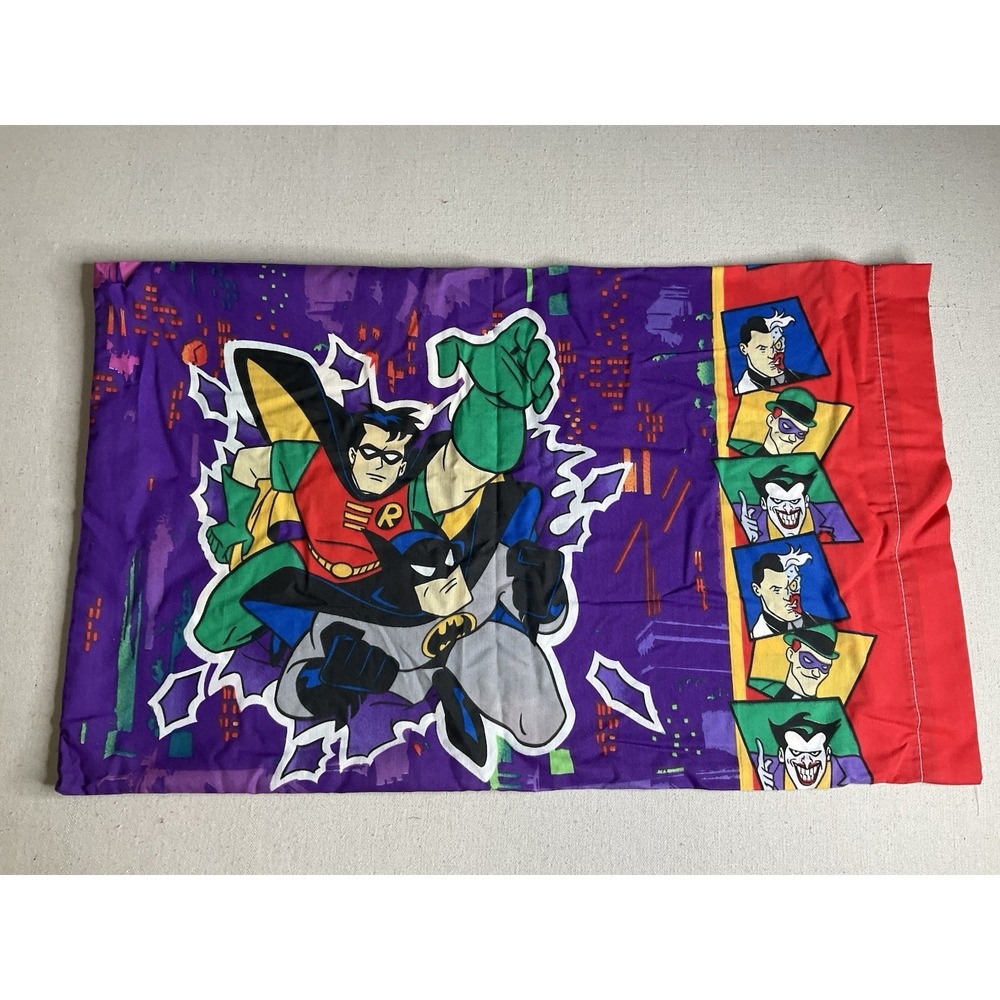 DC Comics 1995 Batman Robin Joker Riddler Cotton Standard Pillowcase